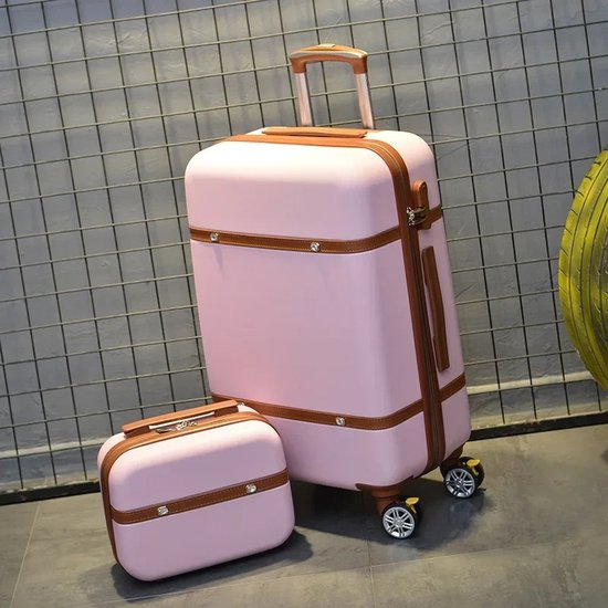 Shoppee Ensemble de valises de Luxe – Ensemble de valises – Ensemble de bagages avec sac à main cosmétique – Chariot à verrouillage par mot de passe – Roue rétro – Valise de voyage pour homme et femme, boîte d'entrée de gamme