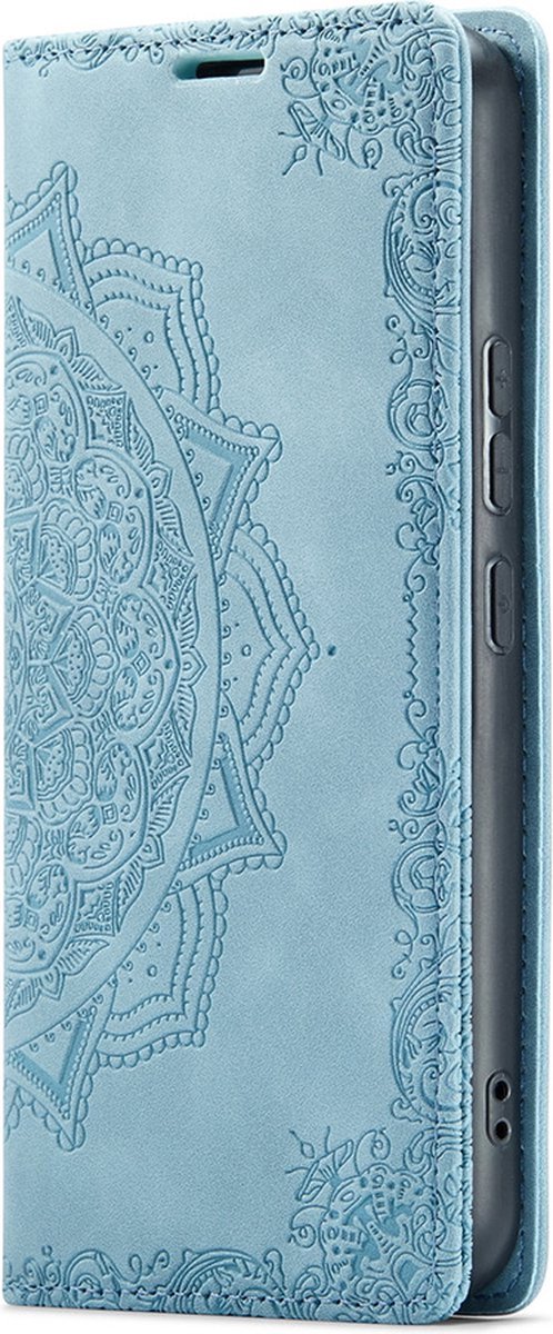 CaseMania Bookcase hoesje geschikt voor Samsung Galaxy S24 Ultra - Mandala print Aqua - Kunstleer