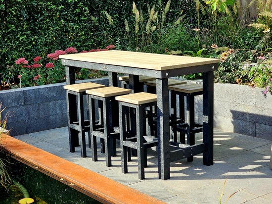 RUST Barset 7 pièces 180cm complet avec 6 tabourets