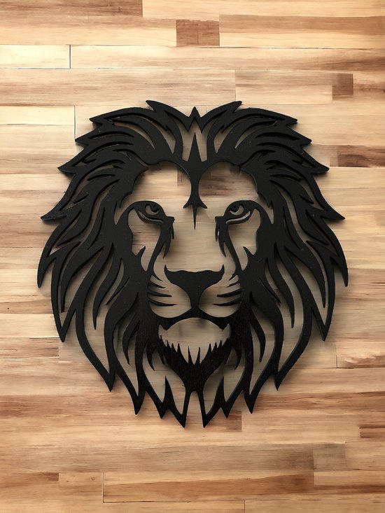 Houten wanddecoratie leeuw