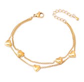 Bracelet Hartjes or - bracelet doré avec coeur de Sophie Siero - Bracelet avec coeur et emballage cadeau