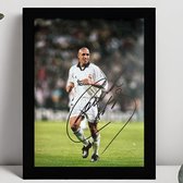 Roberto Carlos Ingelijste Handtekening – 15 x 10cm In Klassiek Zwart Frame – Gedrukte handtekening – Real Madrid - da Silva Rocha - Brazilië - Internazionale - Fenerbahçe