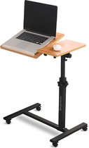 Bol.com Xergonomic® Laptoptafel - Laptopstandaard - Laptoptafel op wielen - Hout aanbieding