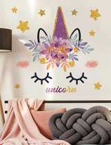 Muursticker unicorn hoorn - Kinderkamer Eenhoorn print muursticker