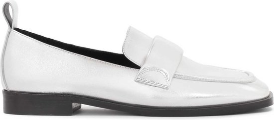 Silver half shoes with square toes