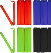 Colorado Zakclips (20 stuks), 20 sluitclips, zakklemmen, elk 5 stuks in de kleuren rood, groen, blauw en zwart en met 11 cm lengte, cliptastische, functionele kwaliteit