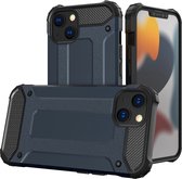 Schokbestendig Heavy Duty Hoesje Geschikt voor: iPhone 14 Plus Shock Proof Hybride - Back Cover - Dual Layer Armor Case - Extra Stevig - Blauw