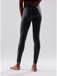 Donkergrijze thermobroek van achteren gezien, met elastische tailleband met 'CRAFT' logo.