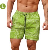 Livano Zwembroek Heren - Zwem Broek Mannen - Badkleding - Zwemmen - Lichtgewicht Swim Shorts - Zomerbroek - Met Zakken - Groen - Maat L