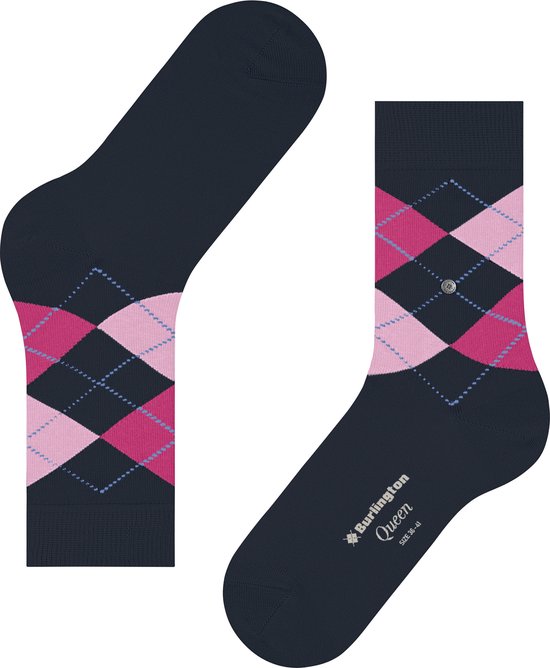Burlington Queen gedessineerd katoen sokken dames blauw - maat 36-41