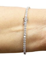 Kapriss - 18K Gold Tennis Bracelet with Brilliant Cut Diamonds -18 cm long Prong Set Bracelet