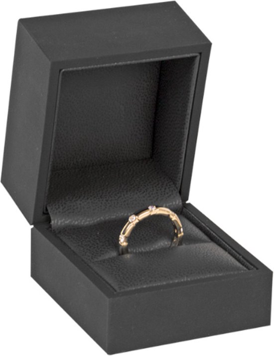 Ringdoosje kunstleer - aanzoek - bruiloft - verloving - huwelijksaanzoek - liefde - Valentijn - sieradendoos - ring - cadeau