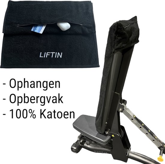 Liftin Nutrimentum - Serviette de sport - Zwart - GYM - Gym - Sports - 100% Katoen - Serviette de gym - Handdoeken - Powerlifting - Crossfit - Musculation - Serviettes de sport