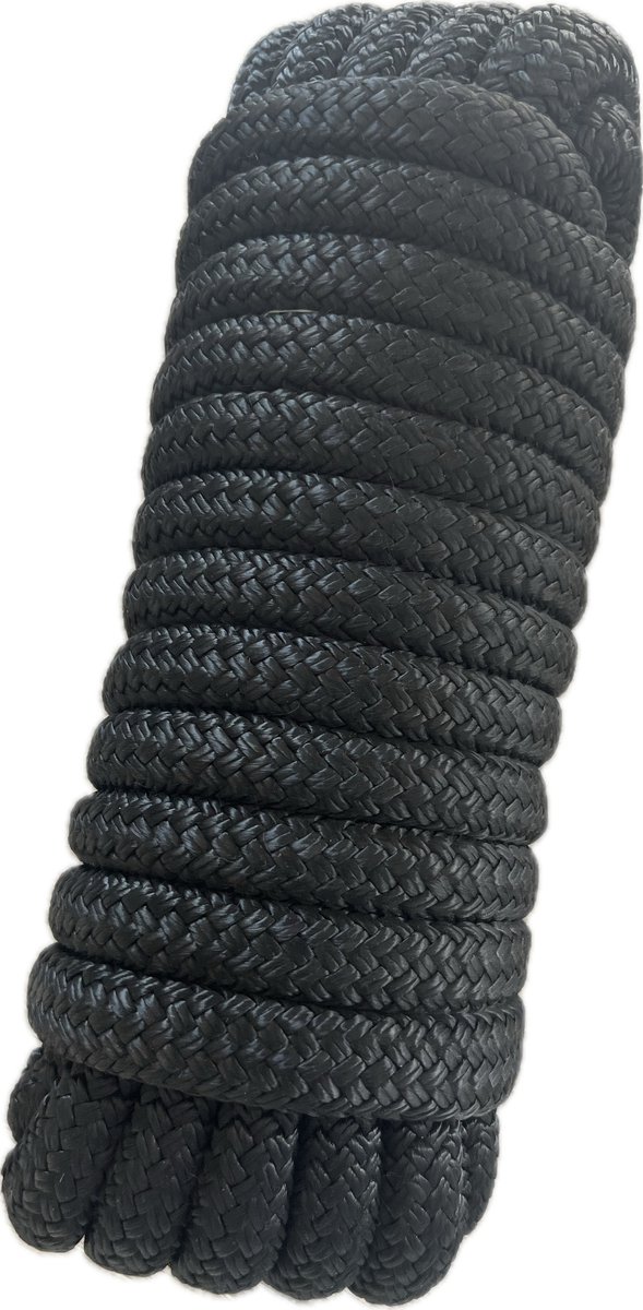 Landvast Luxe Polypropyleen 20mm x 11m met oog - zwart