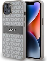 DKNY Textured Tonal Stripe Back Case - Geschikt voor Apple iPhone 14 (6.1") - Beige