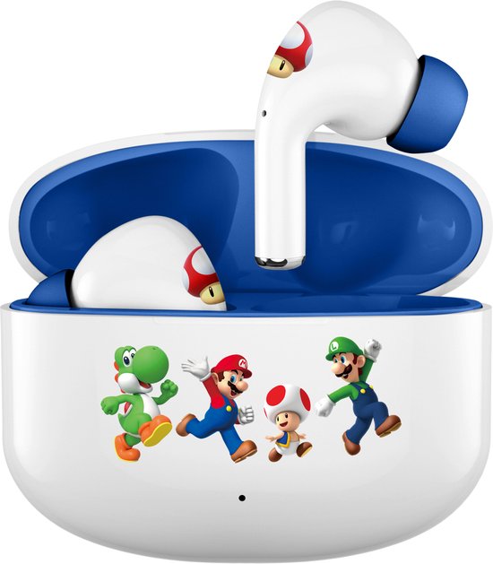 Super Mario - Friends - draadloze oordopjes - met oplaadcase - touch control - extra eartips - TWS earpods bluetooth