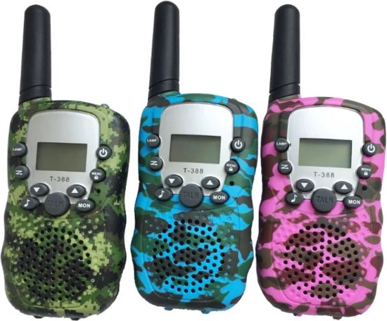 EITIKA Walkie Talkie Camouflage voor Kinderen en Volwassenen | 3 km afstand | 3 stuks | Speelgoed cadeau | Hoge kwaliteit Walkie talkie | Portofoon