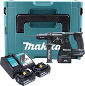 Makita DHR 243 RMJ B Accu combihamer 18 V 2.0 J SDS-Plus zwart + 2x accu 4.0 Ah + lader + snelspanboorhouder + Makpac