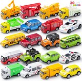auto set set pull back miniatuur auto's, 18 stuks, frictie auto's, voor peuters, jongens en meisjes