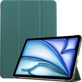 Case2go - Tablet hoes geschikt voor Apple iPad Air 13 (2024) - Tri-fold hoes - Auto/Wake functie - Donker Groen