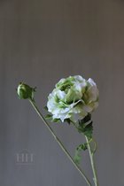 Kunstbloem ranonkel - wit/groen - zijde - bloem - kunstbloemen voor binnen - decoratie