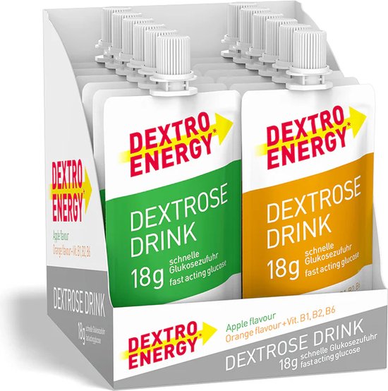 Dextro Energy Dextrose Drink - Appel & Sinaasappel - Druivensuiker - 12 x 50ml Vloeibare Glucose