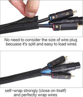 13 mm - 3,1 m kabelmantel, zelfsluitende kabelmantel, kabelmanagement voor computer, auto, zwart