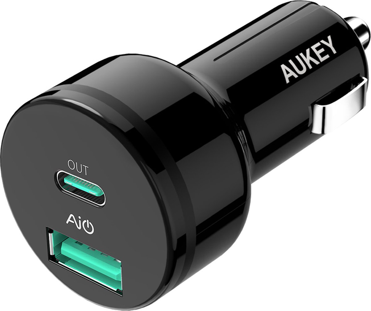 Aukey CC-Y7 USB-C USB-A 36W 2-poorts Autolader met Power Delivery