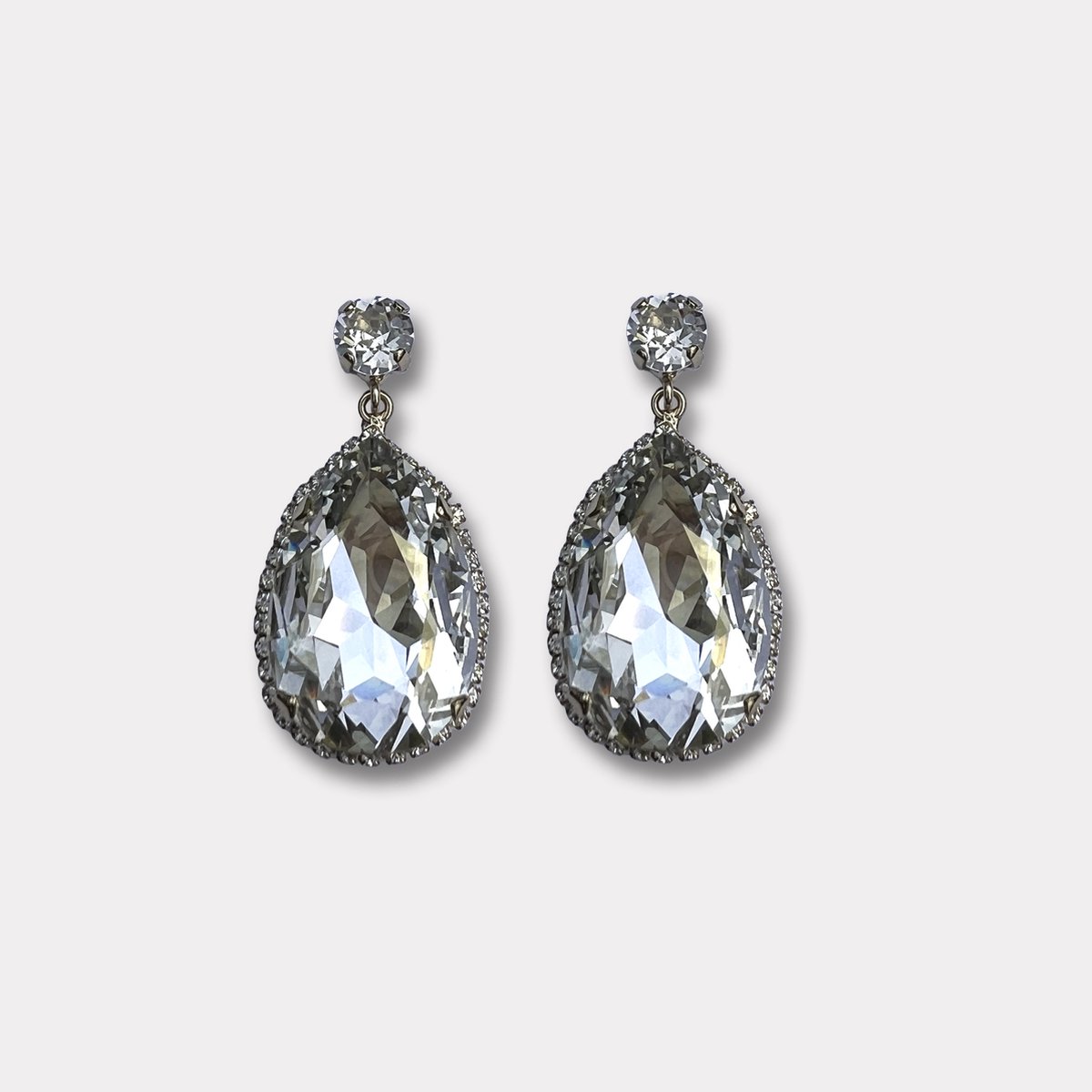 Farfino Venetia Crystal Gold - Oorbellen goud - Swarovski® Kristal - Handgemaakt in Italië