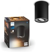Bol.com Philips Hue Pillar opbouwspot - warm- tot koelwit licht - 1 spot - zwart - 1 dimmer switch - GU10 aanbieding