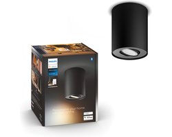 Philips Hue Pillar opbouwspot - warm- tot koelwit licht - 1 spot - zwart - 1 dimmer switch - GU10