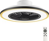 LuxiLamps - Ventilateur de plafond Smart RGB - Application Tuya Smart - 6 modes - Intensité variable avec télécommande et application - Ventilateur de plafond - 36 cm - Lampe de salon - Lampe moderne