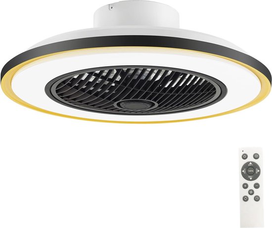 LuxiLamps - Smart Plafond Ventilator - 24 Windsnelheden - Dimbaar Met Afstandsbediening En App - Plafondventilator - 55 cm - Woonkamerlamp - Moderne lamp