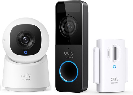 Eufy Security doorbell - Indoor Cam C220 + Eufy C210 deurbel - Voordeelbundel - Geen Homebase nodig Deurbelset