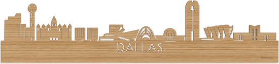 Skyline Dallas Bamboe hout - 100 cm - Woondecoratie - Wanddecoratie - Meer steden beschikbaar - Woonkamer idee - City Art - Steden kunst - Cadeau voor hem - Cadeau voor haar - Jubileum - Trouwerij - WoodWideCities