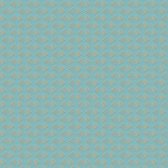 Grafisch behang Profhome 379574-GU vliesbehang licht gestructureerd design glanzend turkoois goud blauw 5,33 m2