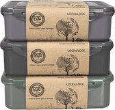Contenants pour aliments frais Lock & Lock ECO | Boîtes de conservation alimentaire - 1,6 litre - Durable - Zéro déchet - 100% plastique recyclé - Set de 3 pièces