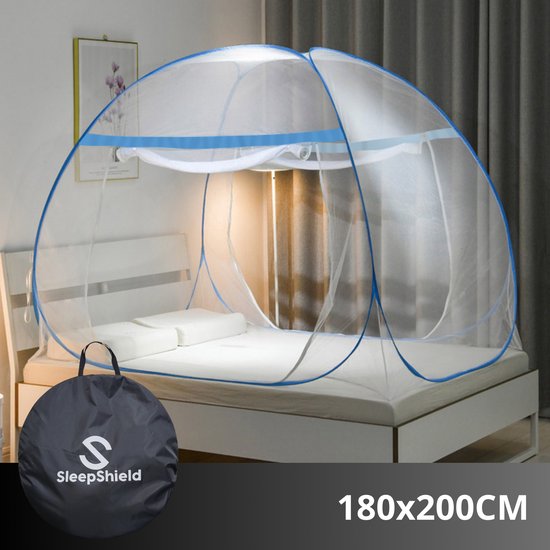 SleepShield - Klamboe Tent - 2 Persoons - Inclusief Opbergtas - 200x180cm - Blauw