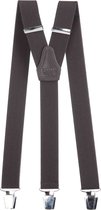 Pierre Mouton Sterke Bretel - Bretels - Volwassenen - Heren - Bruin - 140cm - 3 brede clips - XL - XXL