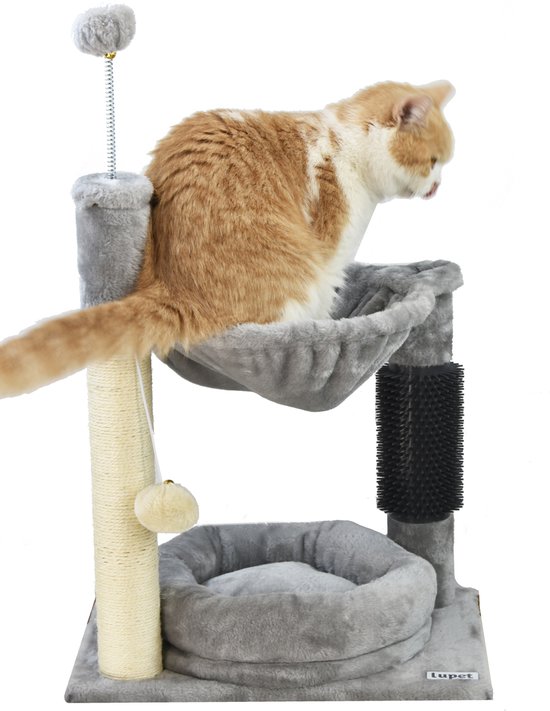 RHRQuality Wandmeubel Klimmuur Kat – Wand Sisalpaal XXL met Hangmat 45 de Luxe