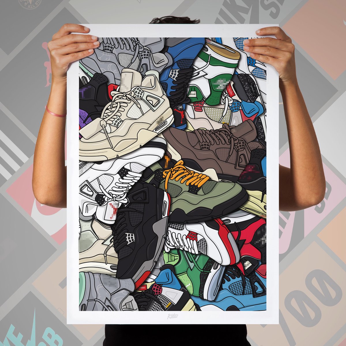 Sneaker Poster J4 Grail Collage