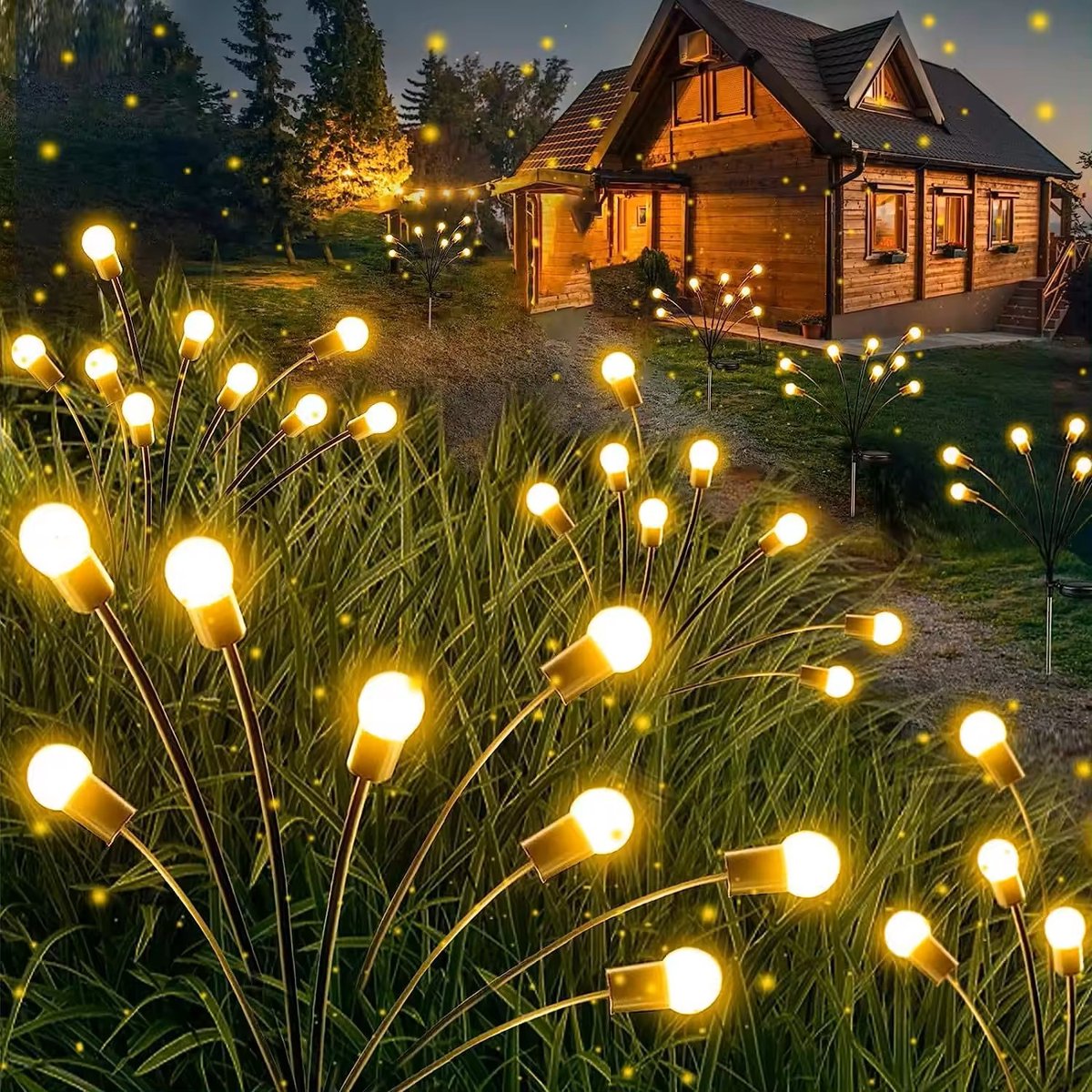 Klarigo® - Solar Tuinverlichting - Sfeerverlichting - Vuurvliegjes - Waterdicht - Prikspots - 2 x 10 LED’s – Tuinverlichting – Zonne-energie - Solar