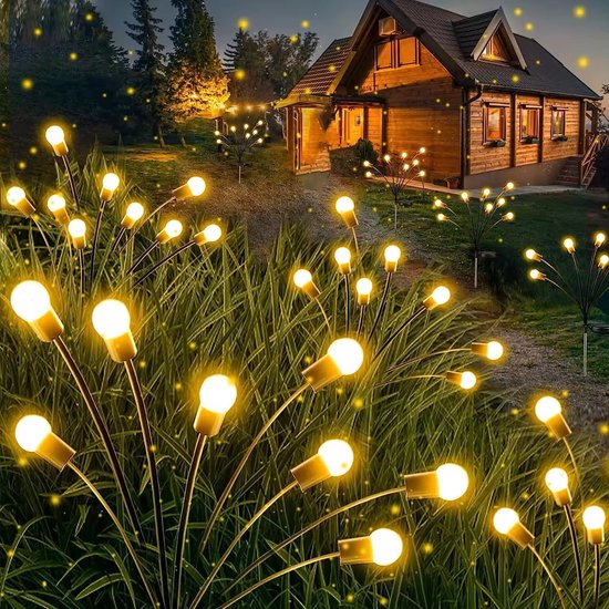 Klarigo® - Éclairage Solar de jardin - Éclairage d'ambiance - Lucioles - Étanche - Spots à planter - 2 x 10 LED - Éclairage de jardin - Énergie solaire - Solar