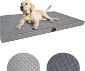 Orthopedisch hondenbed voor grote honden, hondenkussen voor middelgrote en grote honden, hondenmatras met wasbare overtrek, grijs, 120 x 80 x 7 cm