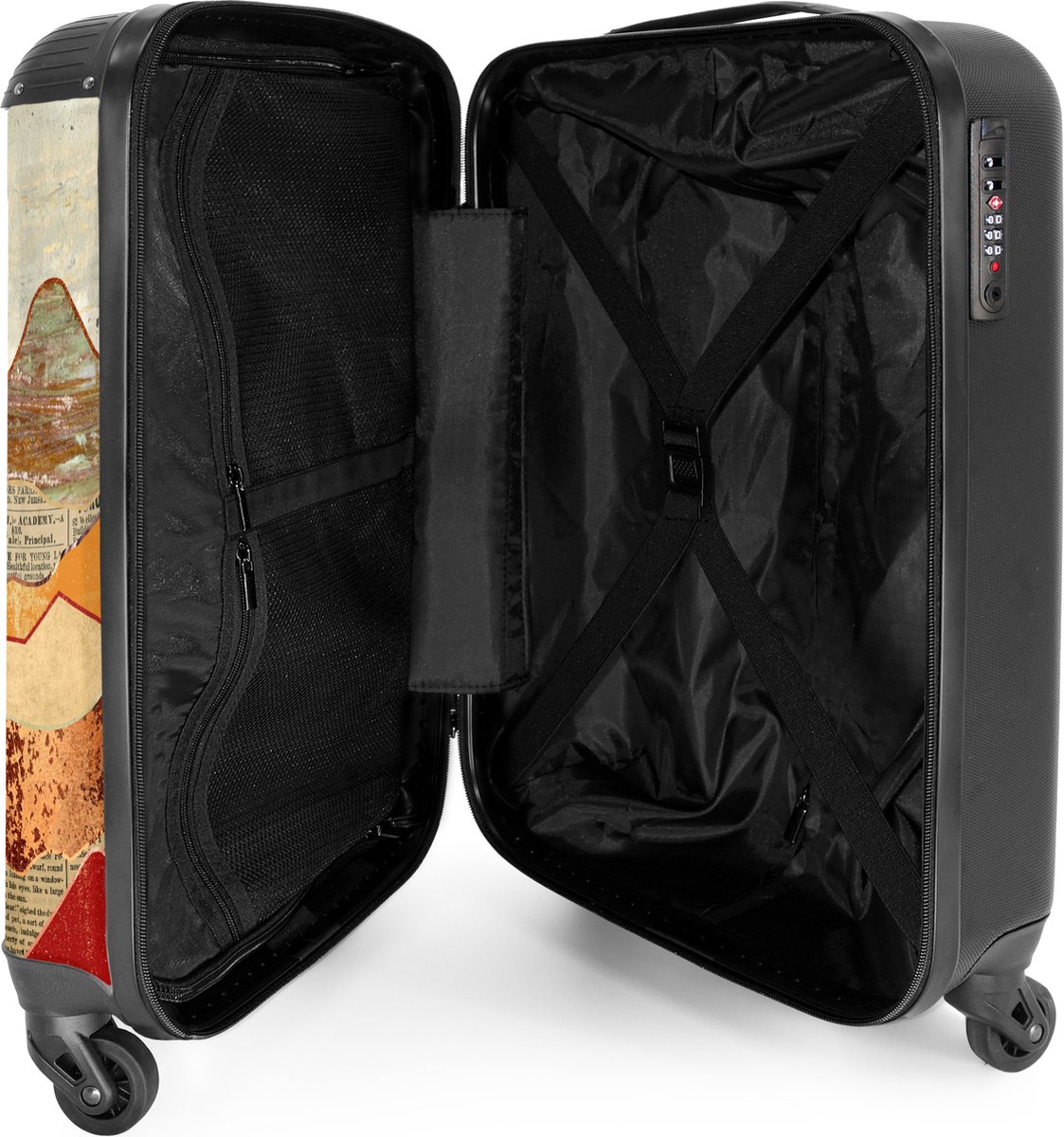 NoBoringSuitcases.com - Koffer oranje voor vliegtuig reizen - Past binnen 55x40x20 cm en 55x35x25 cm - Travelcase reisbagage - Trolley handbagage travelcase - Valiezen met wieltjes volwassenen - Reiskoffer op wielen - Harde rolkoffer lichtgewicht – foto 4