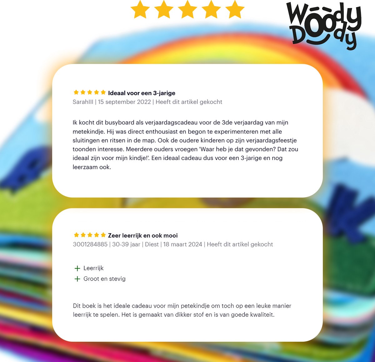 WoodyDoody Motoriek Leerboek xxl Grote uitvoering en extra Dikke Versie 16 Pagina's - Educatief Spel - Sensorisch Speelgoed - Activiteiten Motoriek Map - Ik Leer Kloklezen - Motoriek Speelgoed - Gespen Vast - Montessori Speelgoed - Busy Board — afbeelding 10