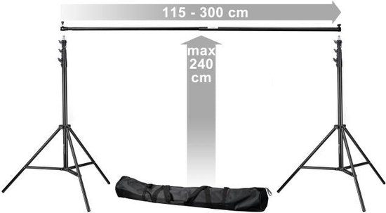 BRESSER Y-9 Achtergrond Doek 2.5x3m Grijs