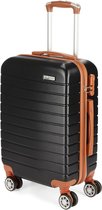 BRUBAKER Handbagage Koffer Paris - Reistrolley met Cijferslot, 4 Wielen en Comfort-Handgrepen - 37 x 56 x 22 cm - ABS Hardcase Trolley (M - Zwart en Lichtbruin)
