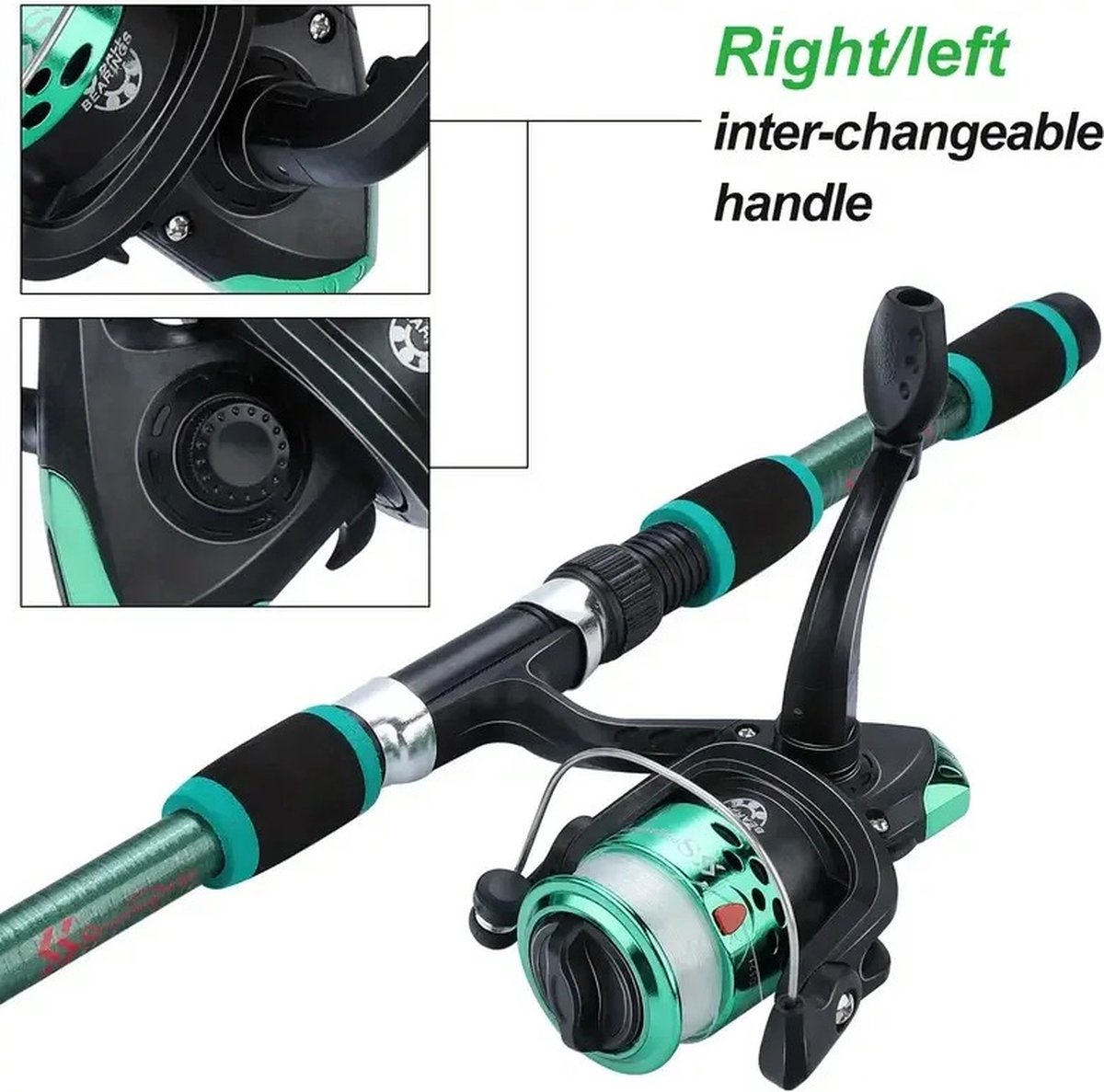 Kit De Pêche Complet – Canne Télescopique Carbone 1,8m, Moulinet, Sac, Camouflage, Pour Carpe/hameçon