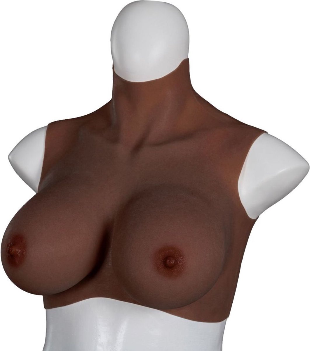 Goedkoopste XX-DreamToys - Ultra Realistische Bodysuit - Drag - Bovenlijf Met Borsten - Bruin - Maat L